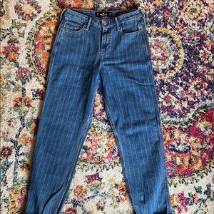Pinstripe Hollister mom jeans